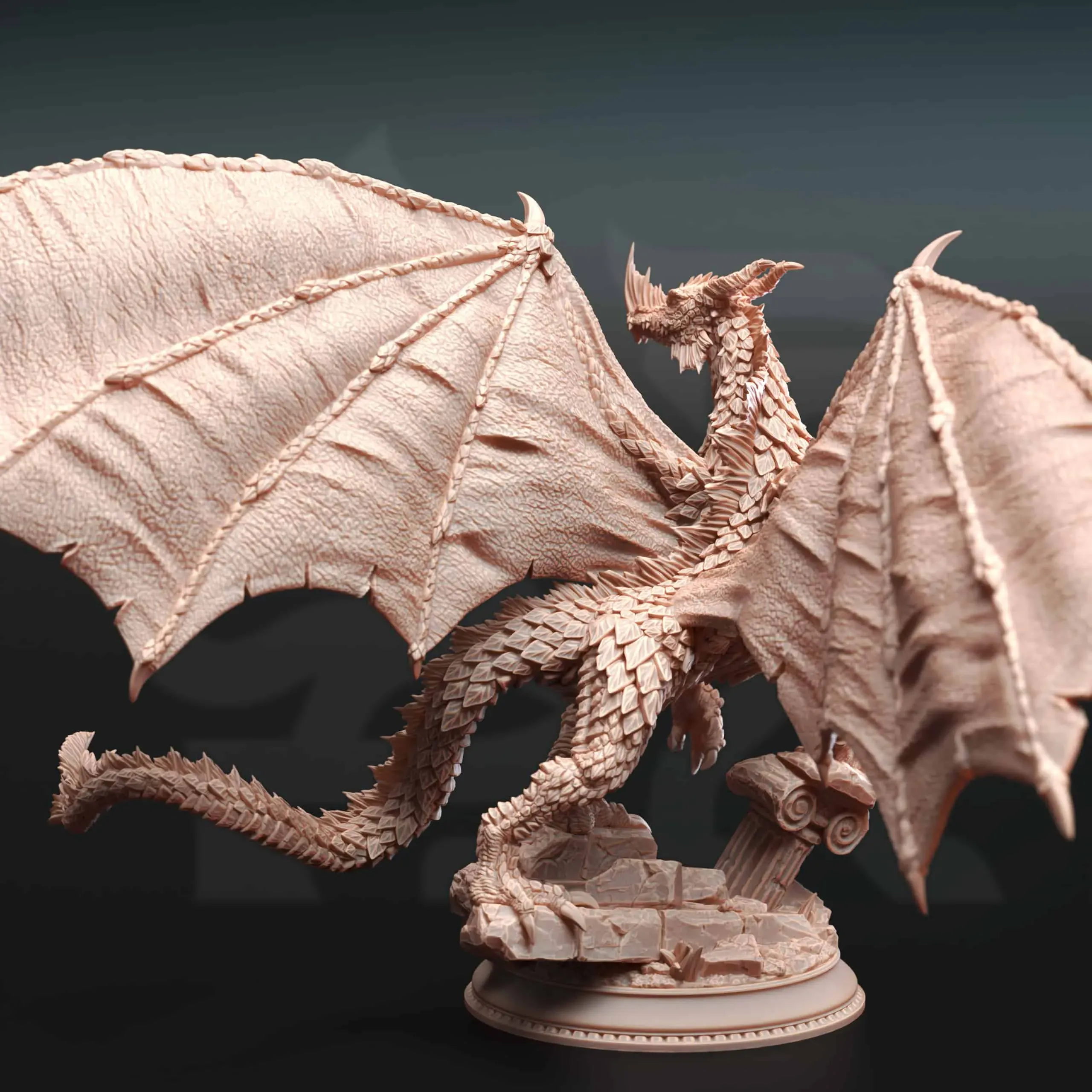 Midorius the Broken - Juvenile Green Dragon - Back