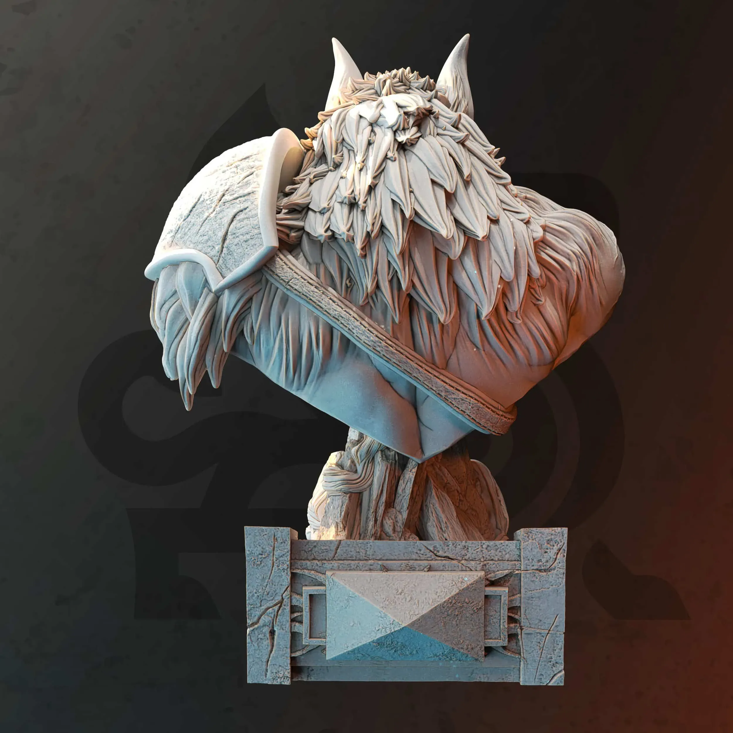 Lucian Grey - Wolf Bust - Back