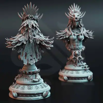 Driga - Female Colossal Blood Mage (Bust) - Back