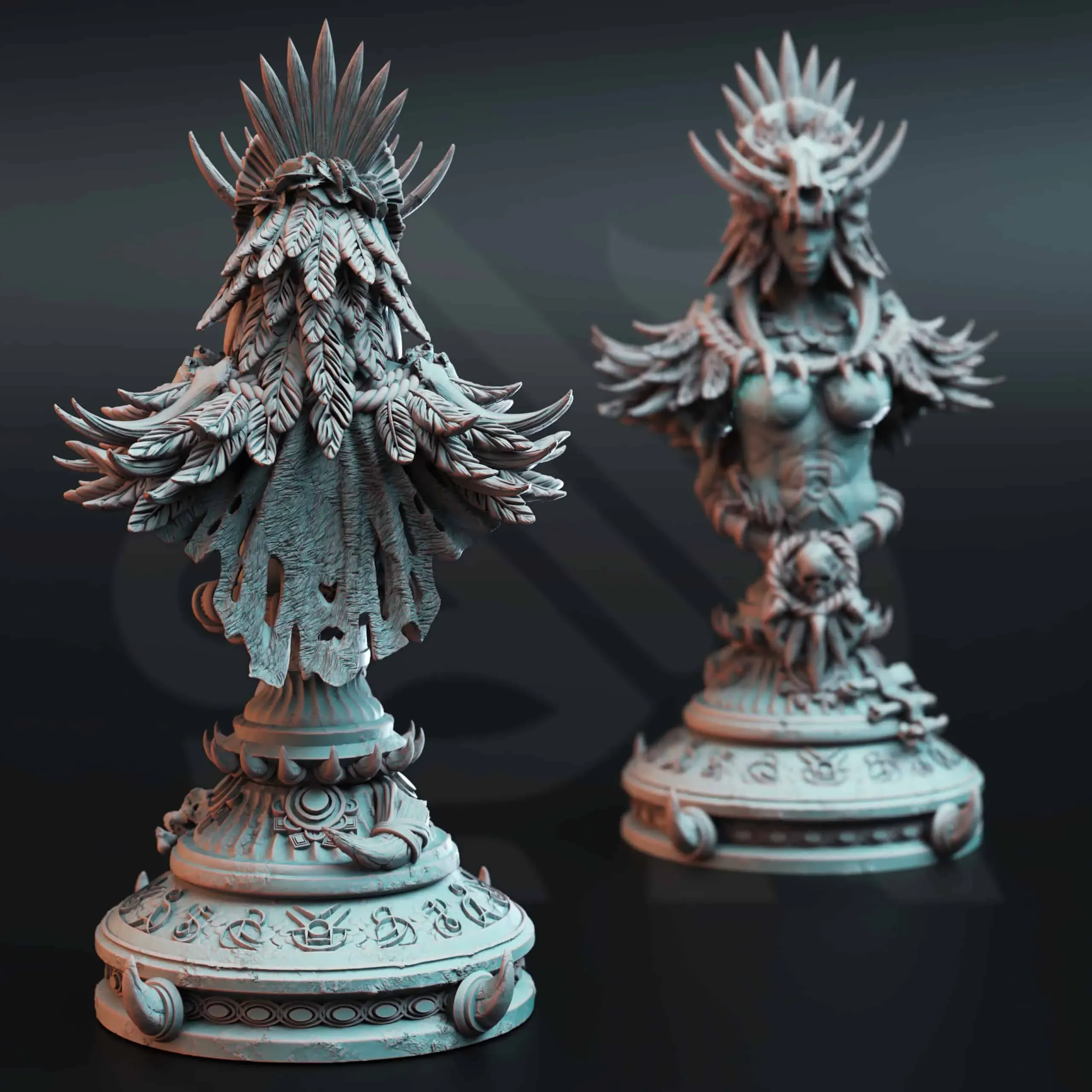 Driga - Female Colossal Blood Mage (Bust) - Back